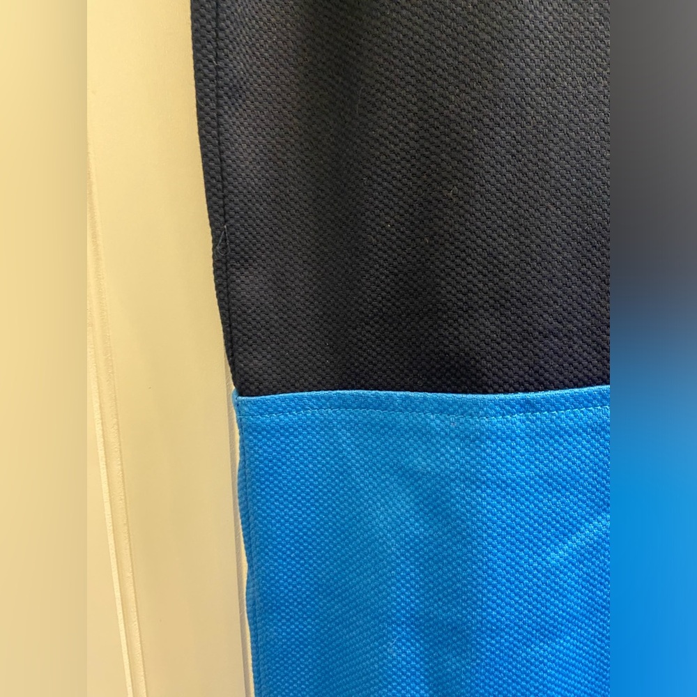 Lands’ End Textured Cotton Spandex Colorblock Short Sleeve V Neck Dress Size 16 - Picture 9 of 9